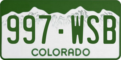CO license plate 997WSB