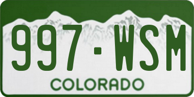 CO license plate 997WSM