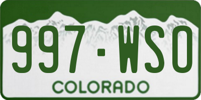CO license plate 997WSO