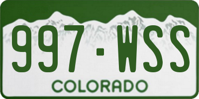 CO license plate 997WSS