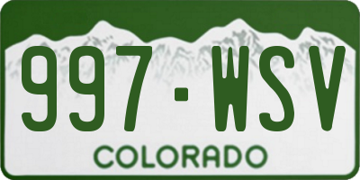 CO license plate 997WSV