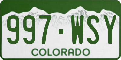 CO license plate 997WSY