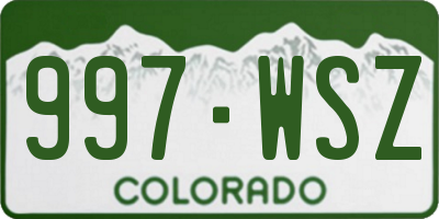 CO license plate 997WSZ