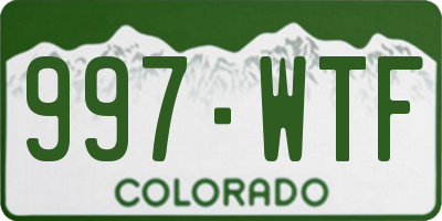 CO license plate 997WTF