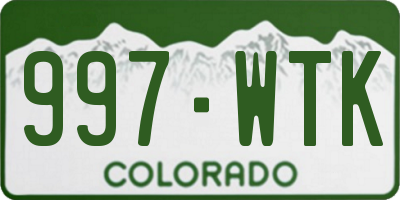 CO license plate 997WTK
