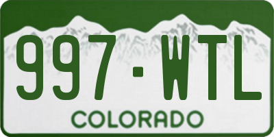 CO license plate 997WTL