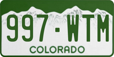 CO license plate 997WTM
