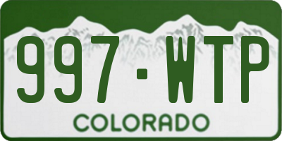 CO license plate 997WTP