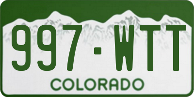 CO license plate 997WTT