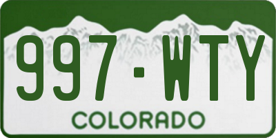 CO license plate 997WTY