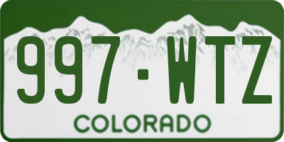 CO license plate 997WTZ