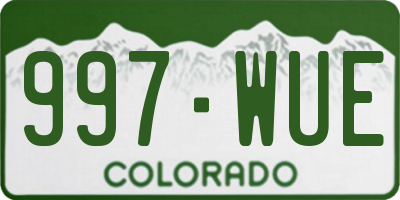 CO license plate 997WUE
