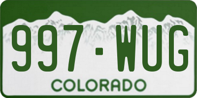 CO license plate 997WUG