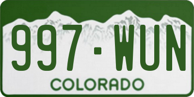 CO license plate 997WUN