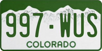 CO license plate 997WUS
