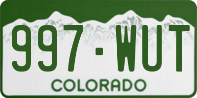 CO license plate 997WUT