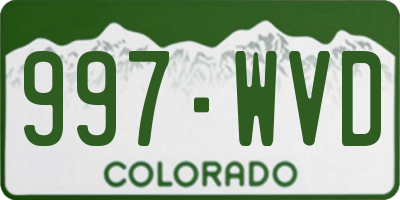 CO license plate 997WVD