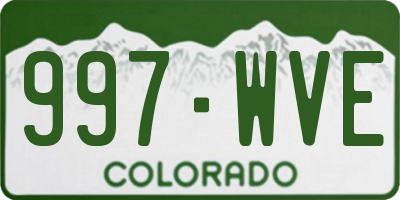 CO license plate 997WVE