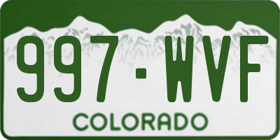 CO license plate 997WVF