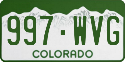 CO license plate 997WVG