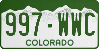 CO license plate 997WWC