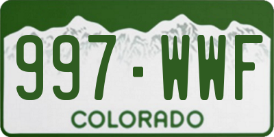 CO license plate 997WWF