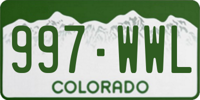 CO license plate 997WWL