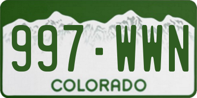 CO license plate 997WWN