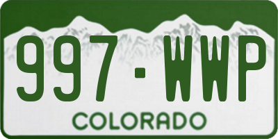 CO license plate 997WWP