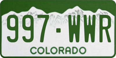 CO license plate 997WWR
