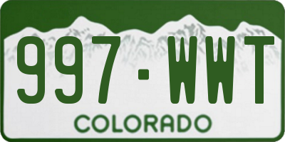 CO license plate 997WWT