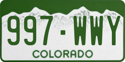 CO license plate 997WWY