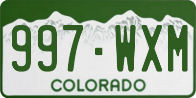 CO license plate 997WXM