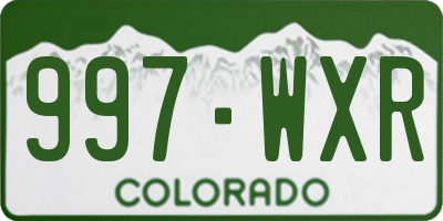 CO license plate 997WXR