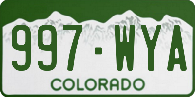 CO license plate 997WYA