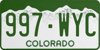 CO license plate 997WYC