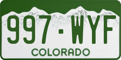 CO license plate 997WYF