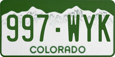 CO license plate 997WYK