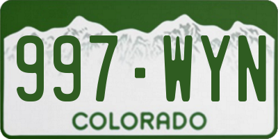 CO license plate 997WYN