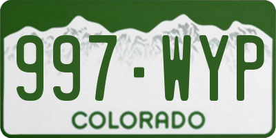 CO license plate 997WYP