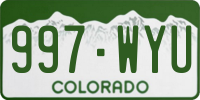 CO license plate 997WYU