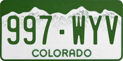 CO license plate 997WYV