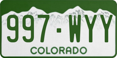 CO license plate 997WYY