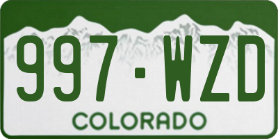 CO license plate 997WZD