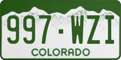 CO license plate 997WZI