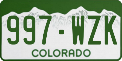 CO license plate 997WZK
