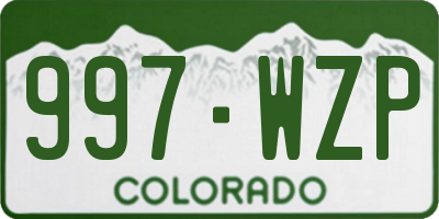 CO license plate 997WZP