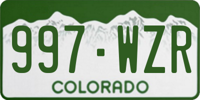 CO license plate 997WZR