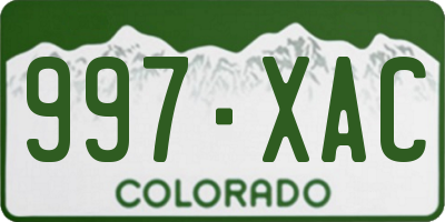 CO license plate 997XAC