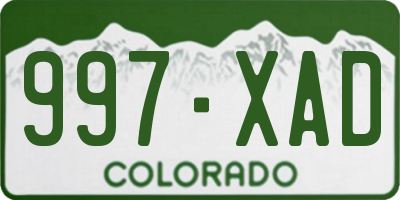 CO license plate 997XAD